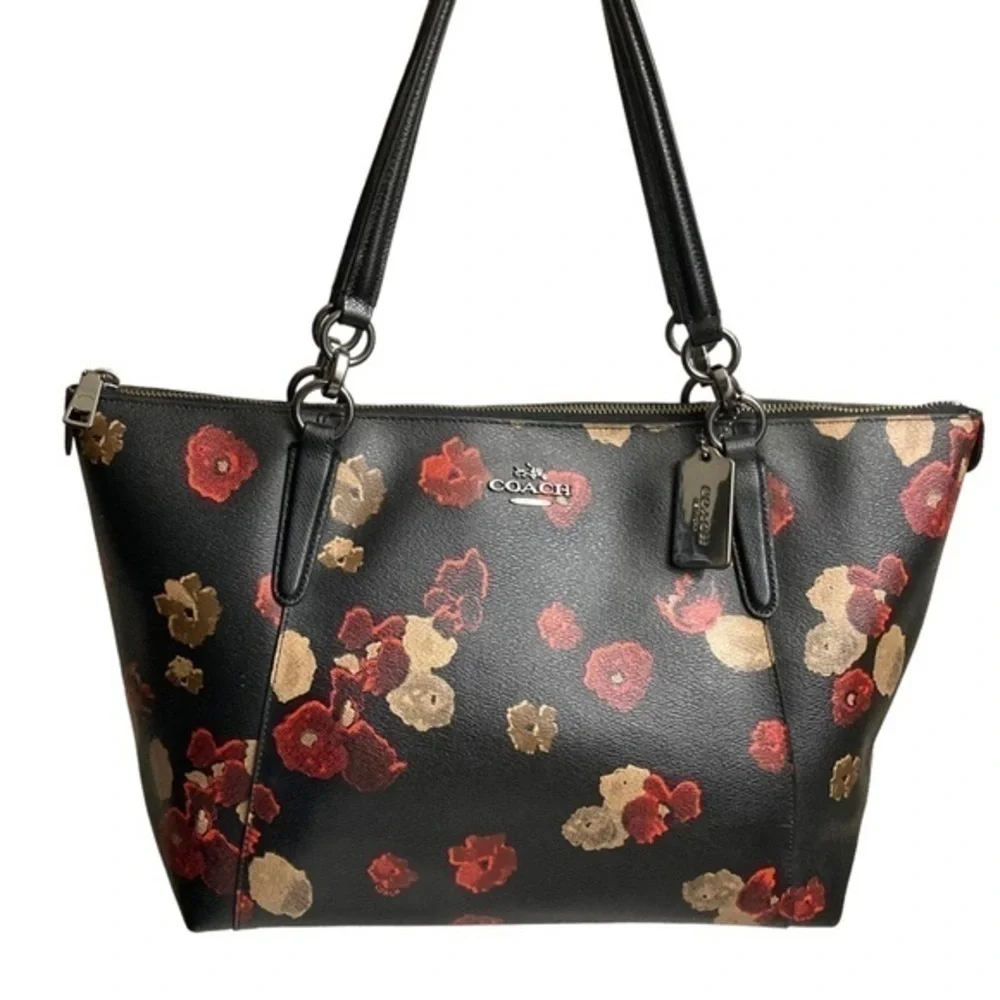 Coach F55541 Ava Halftone floral zipper tote bag gorgeous